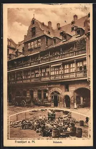 AK Alt-Frankfurt, Gasthaus Rebstock von der Strasse gesehen