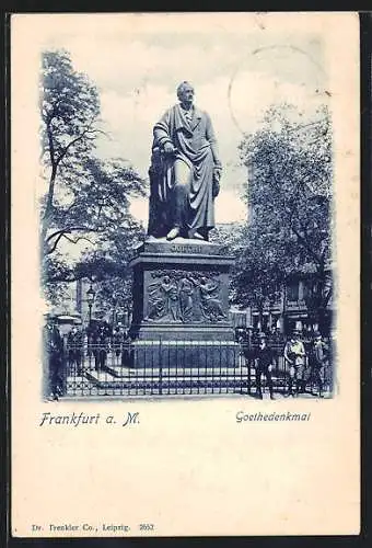 AK Frankfurt a. M., Goethedenkmal