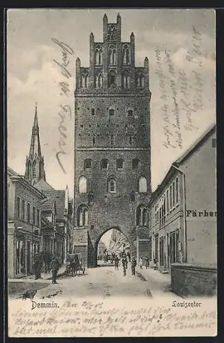 AK Demmin, Blick durch das Louisentor