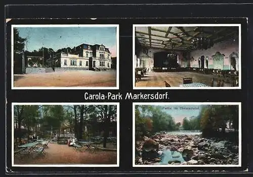 AK Markersdorf / Burgstädt, Gasthaus Carola-Park, Partie im Chemnitztal