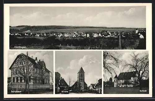 AK Hirrlingen, Schulhaus, Kirche, Schloss, Totale