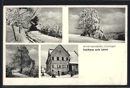 AK Lonsingen, Gasthaus zum Lamm im Winter