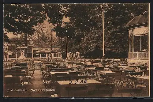 AK Bad Salzelmen, Parkrestaurant Villa Bismarck und Milchkuranstalt Rob. Schumann