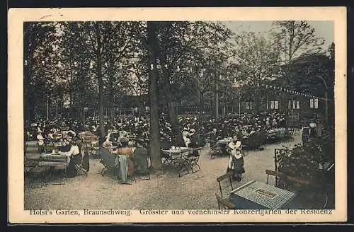 AK Braunschweig, Holst`s Garten, vollbesetzter Konzertgarten