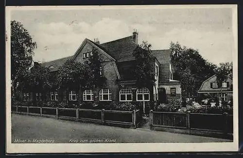 AK Möser b. Magdeburg, Gasthaus Krug zum grünen Kranz Hans Jödicke