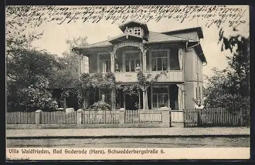 AK Bad Suderode /Harz, Villa Waldfrieden, Schwedderbergstrasse 6