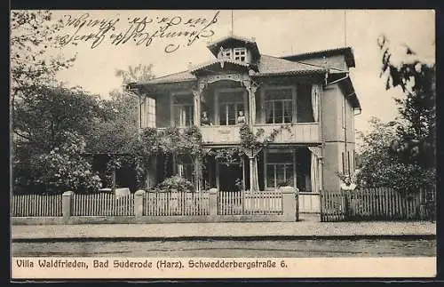 AK Bad Suderode /Harz, Villa Waldfrieden, Schwedderbergstrasse 6