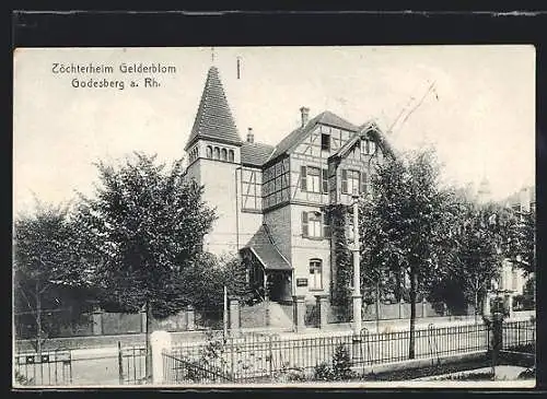 AK Godesberg a. Rh., Töchterheim Gelderblom mit Strasse