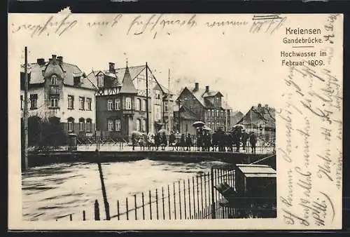 AK Kreiensen, Hochwasser im Februar 1909, Gandebrücke