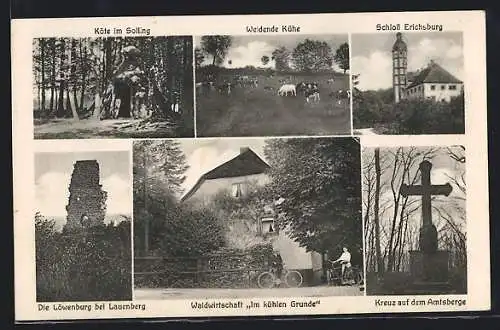 AK Lauenberg, Waldrestaurant Im kühlen Grunde, Schloss Erichsburg, Köte im Solling, Löwenburgruine