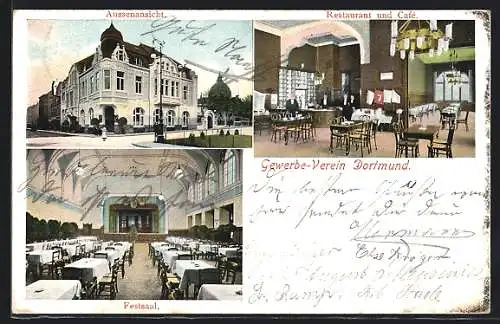 AK Dortmund, Der Gewerbe-Verein mit Restaurant und Café und Festsaal