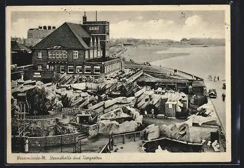 AK Wesermünde, Strandhalle und Tiergarten