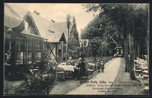 AK Lehe / Bremerhaven, Gasthaus Kaiser-Park, Eingang zum Park