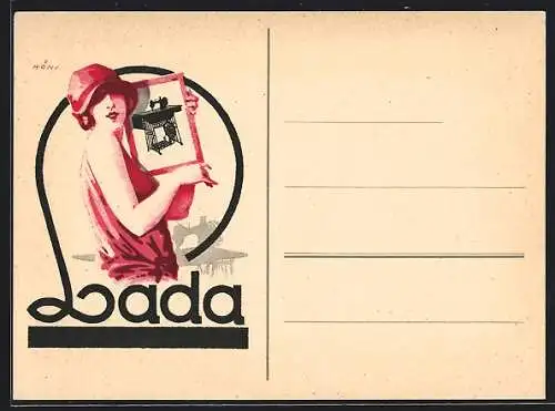 Künstler-AK Reklame für Lada-Nähmaschinen