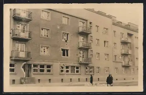 AK Wien, Gemeindebau Goethehof, zerstörte Gebäude