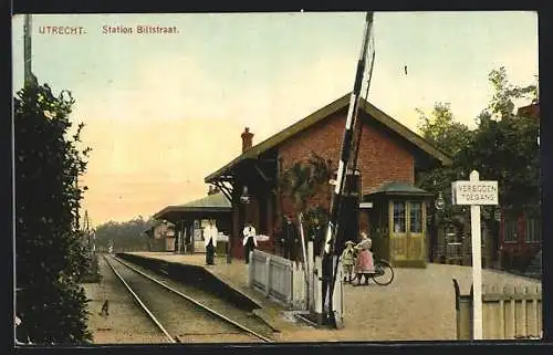 AK Utrecht, Station Biltstraat, Bahnhof, Schlagbaum