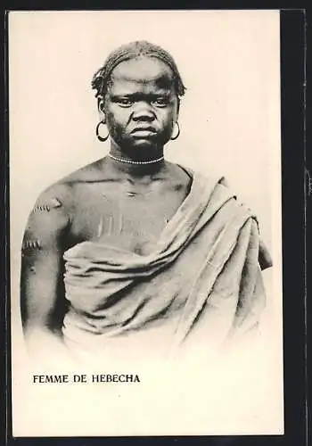 AK Femme de Hebecha, Afrikanische Frau mit Narben