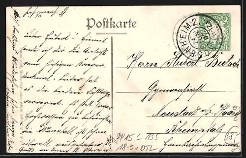 AK Ganzsache Bayern PP15C135: Rosenheim / Obb., Krieger-Denkmal enthüllt 1907
