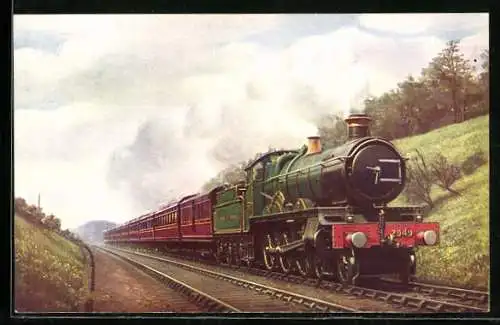 AK Englische Eisenbahn-Lokomotive mit der Nr. 2949, Great Western Railway