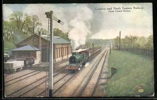 Künstler-AK G. C. Railway, Manchester Express passing Rickmansworth