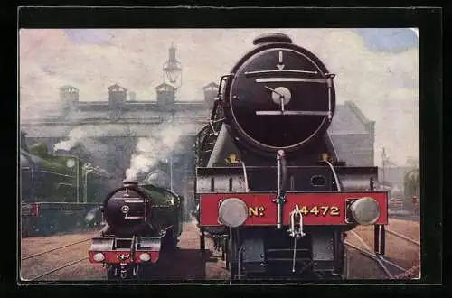 AK Romney, Hythe and Dymchurch Railway, Typhoon and Flying Scotsman at King`s Cross, Kleinbahn