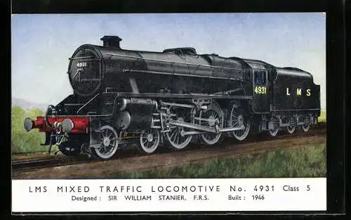 Künstler-AK LMS Mixed Traffic Locomotive No. 4931 Class 5, englische Eisenbahn