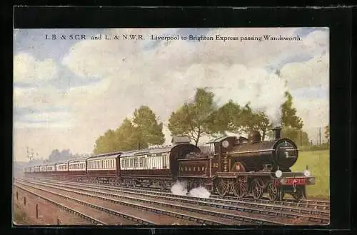 Künstler-AK LB & SCR and L & NWR Liverpool to Brighton Express