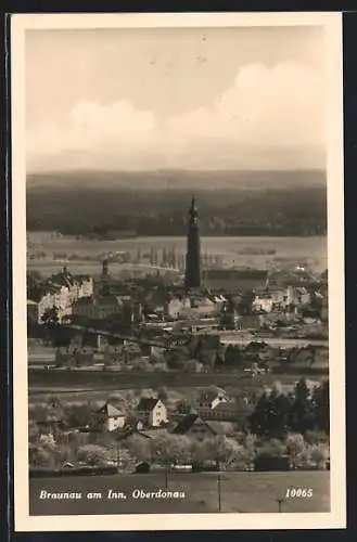 AK Braunau am Inn, Ortsansicht aus der Vogelschau