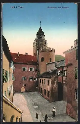 AK Hall /Tirol, Münzturm und Schloss