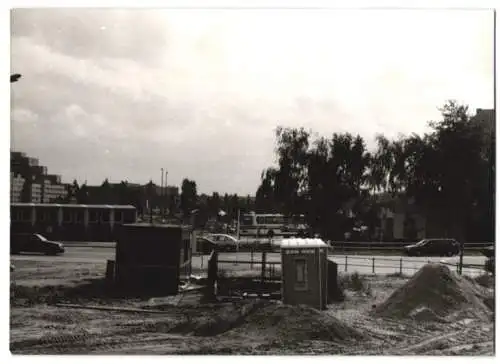 Fotografie Ansicht Berlin, Potsdamer Platz vor dem Bau des Bahnhof, Baustelle