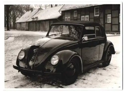Fotografie unbekannter Fotograf und Ort, VW Käfer Prototyp Cabrio, KDF Wagen, Abzug 60er Jahre