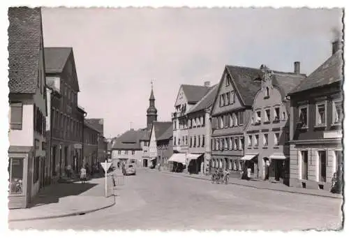 Fotografie Fritz Lauterbach, Fürth i. B., Ansicht Gunzenhausen, Blick in die Gerberstrasse gen Kirche
