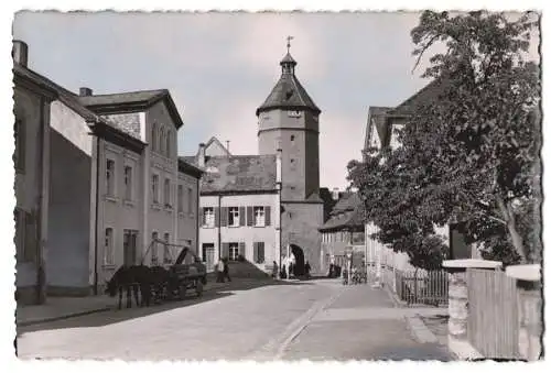 Fotografie Fritz Lauterbach, Fürth i. B., Ansicht Gunzenhausen, Strassenpartie mit Blick zum Torturm