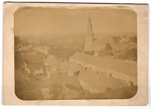 Fotografie F. Heincke, Templin, Ansicht Templin, Blick über die Dächer nach der Kirche