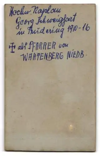 Fotografie J. Werkmeister, Freising, Portrait Pfarrer von Wartenberg / Niederbayern Georg Schweighart