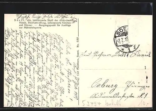 AK Soest, Blick in die Jacobstrasse