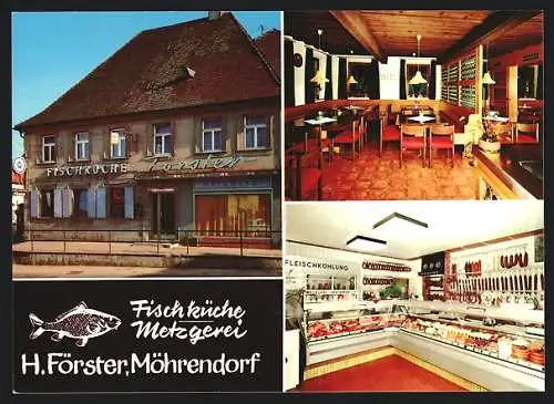 AK Möhrendorf ü. Erlangen, Gasthaus Metzgerei-Fischküche Hans Förster, Hauptstrasse 9