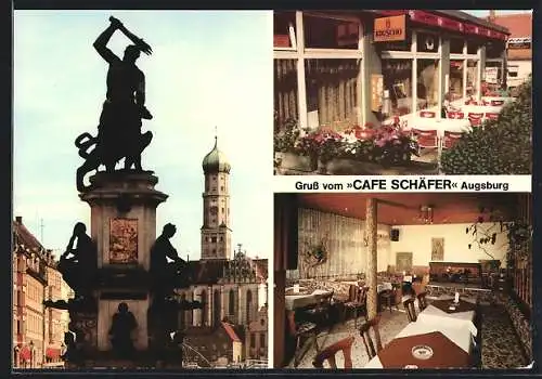 AK Augsburg, Café Schäfer, Langemarckstrasse 34