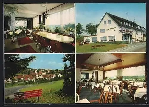 AK Bittelbronn / Schwarzwald, Blick auf das Cafe-Pension Braun mit Innenansichten