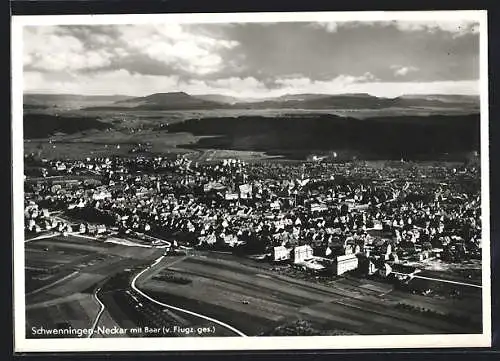 AK Schwenningen /Neckar, Ortsansicht mit Baar vom Flugzeug aus