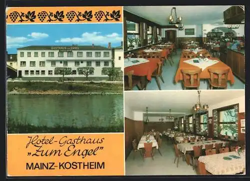 AK Mainz-Kostheim, Hotel-Gasthaus zum Engel, Mainufer 22