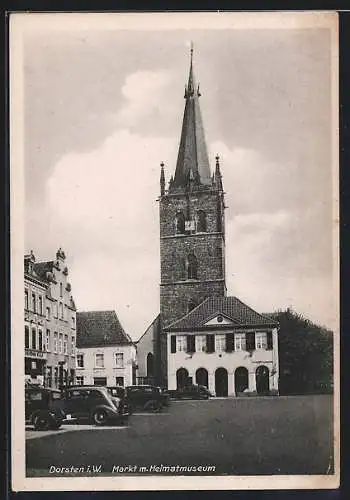 AK Dorsten i. W., Markt mit Heimatmuseum