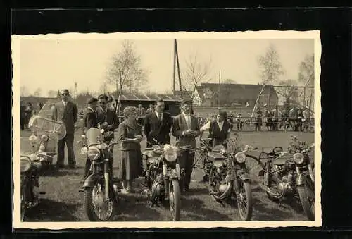 AK Motorrad Horex, Torpedo, DKW mit stolzen Besitzern