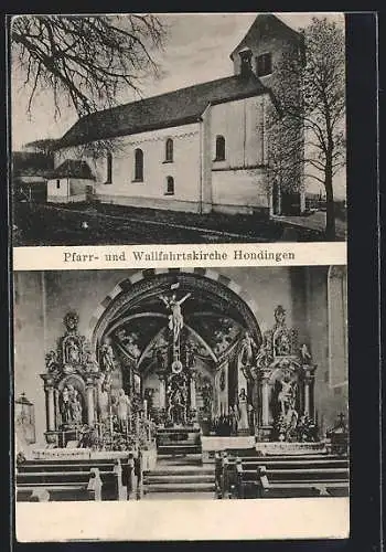 AK Hondingen, Pfarr- & Wallfahrtskirche, Innenansicht