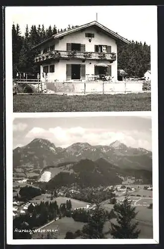 AK Aurach-Hammer / Schliersee, Wohnhaus mit Terrasse, Gesamtansicht aus der Vogelschau