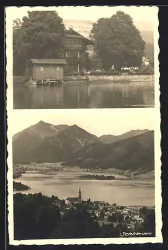 AK Schliersee, Ortsansicht, Seepartie