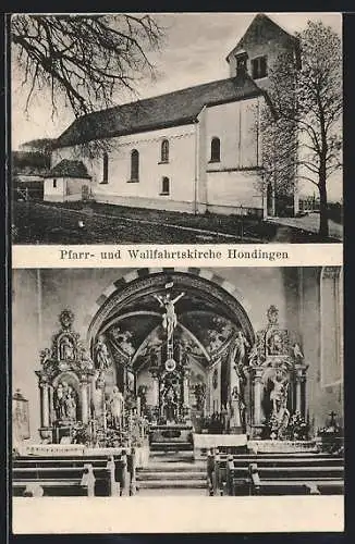 AK Hondingen, Pfarr- & Wallfahrtskirche, Innenansicht