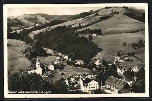 AK Kreuztal-Eisenbach / bayr. Allgäu, Ortsansicht mit Villen und Kirche