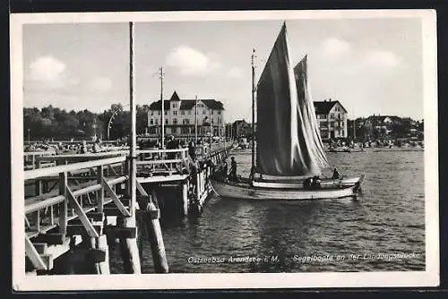 AK Arendsee i. M., Segelboote an der Landungsbrücke