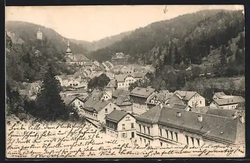 AK Berneck / Bay., Ortsansicht mit Türmen aus der Vogelschau